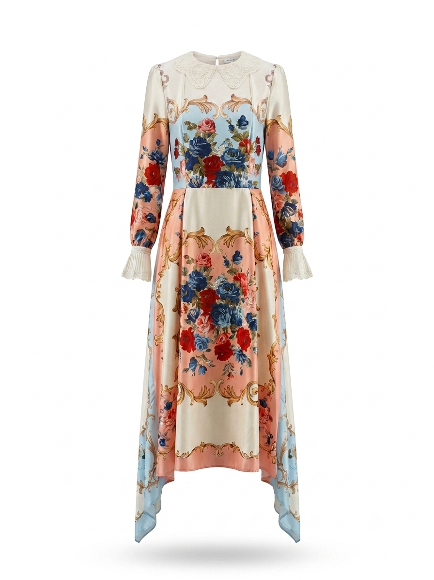 [THE BIRTHDAY DRESS] Silk scarf dress